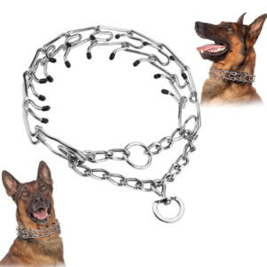 no pull dog correction collar, detachable design pet training chain, durable dog neck ring for outdoor walking & obedience training