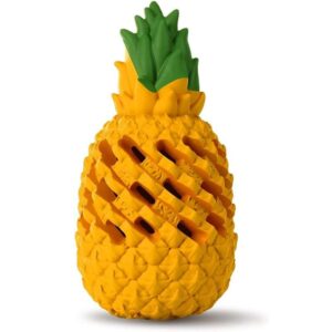 pineapple indestructible rubber dog chew toy for aggressive chewers