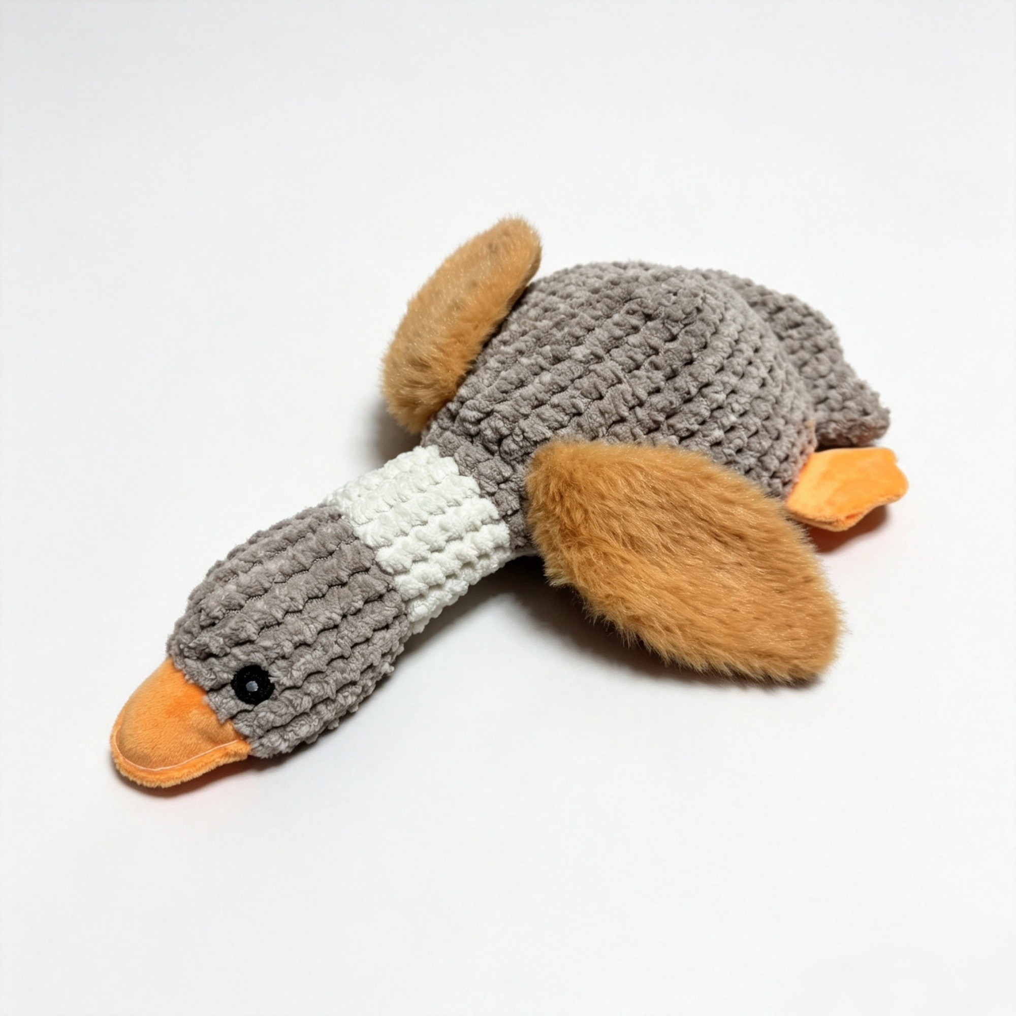 grey textured wild goose squeaky plush dog chew toy grey textured wild goose squeaky plush dog chew toy