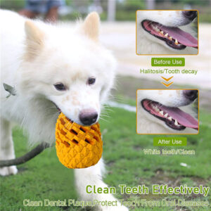 pineapple indestructible rubber dog chew toy for aggressive chewers