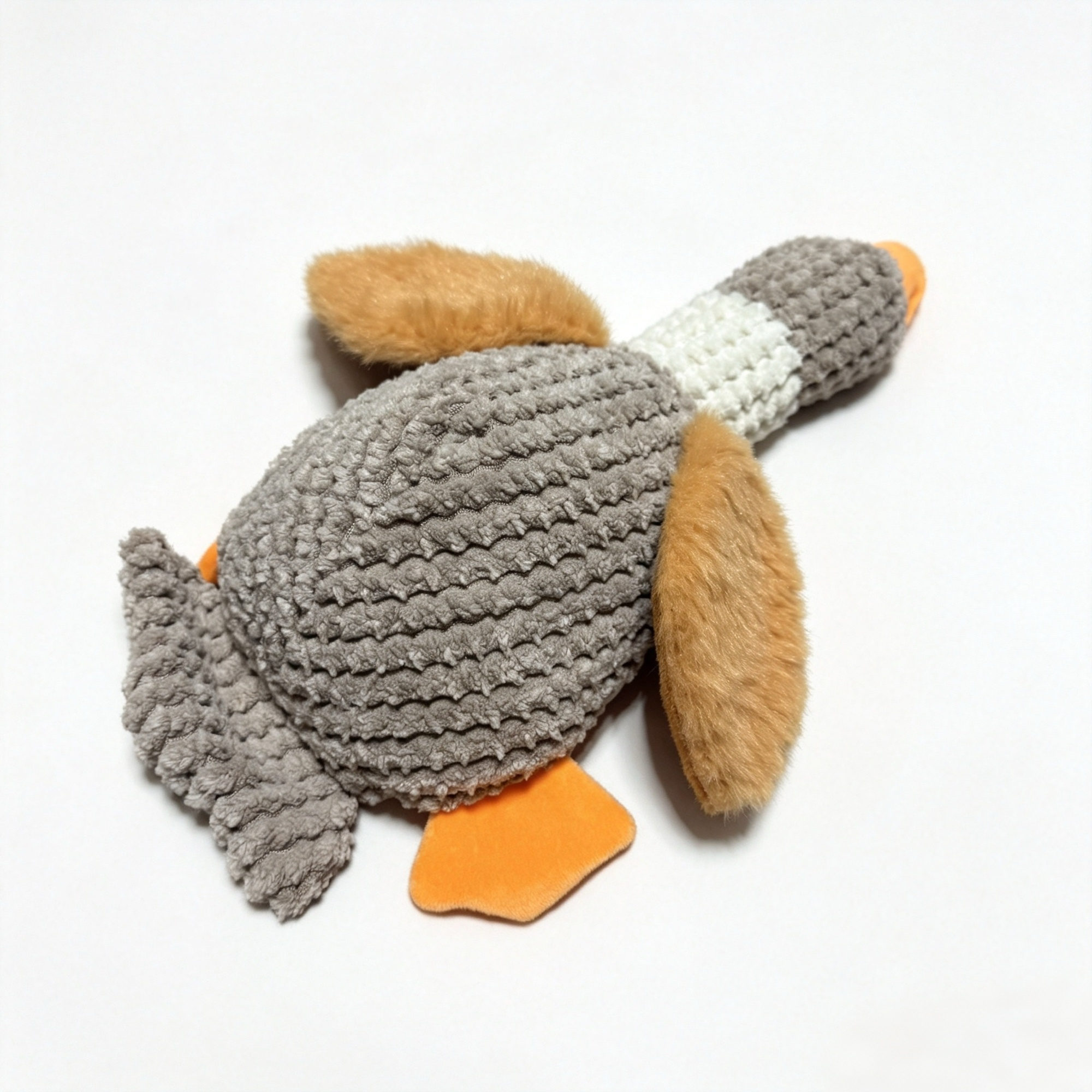 grey textured wild goose squeaky plush dog chew toy grey textured wild goose squeaky plush dog chew toy
