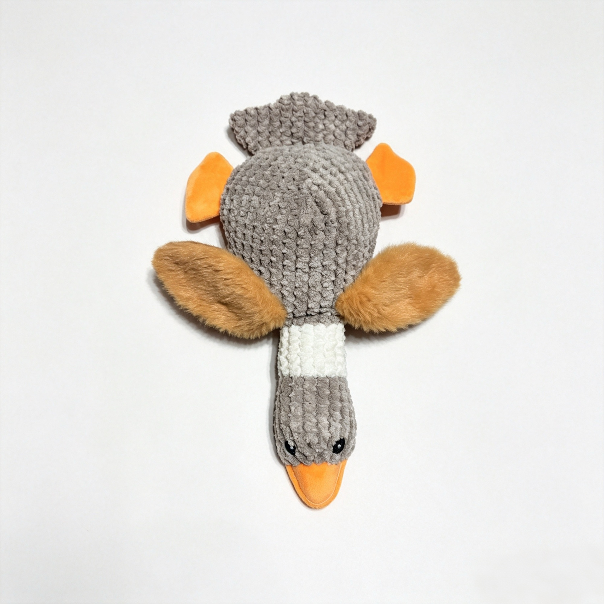 grey textured wild goose squeaky plush dog chew toy grey textured wild goose squeaky plush dog chew toy
