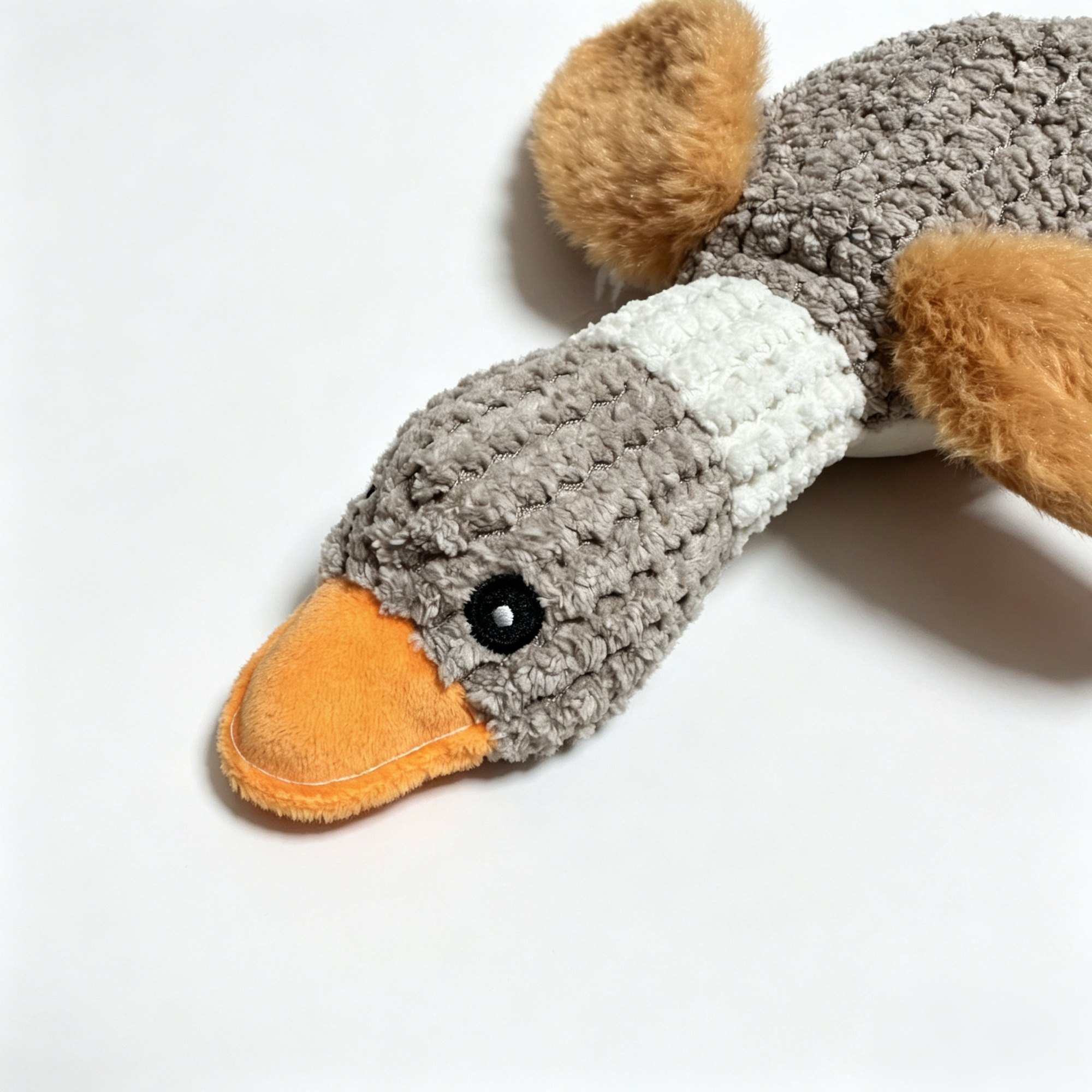 grey textured wild goose squeaky plush dog chew toy grey textured wild goose squeaky plush dog chew toy